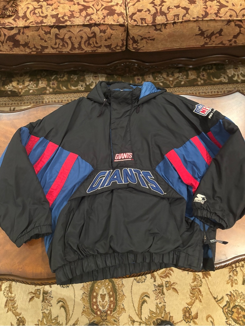 vintage 90’s  New York Giants NFL Pro Line Starter half-zip pullover Jacket 2XL